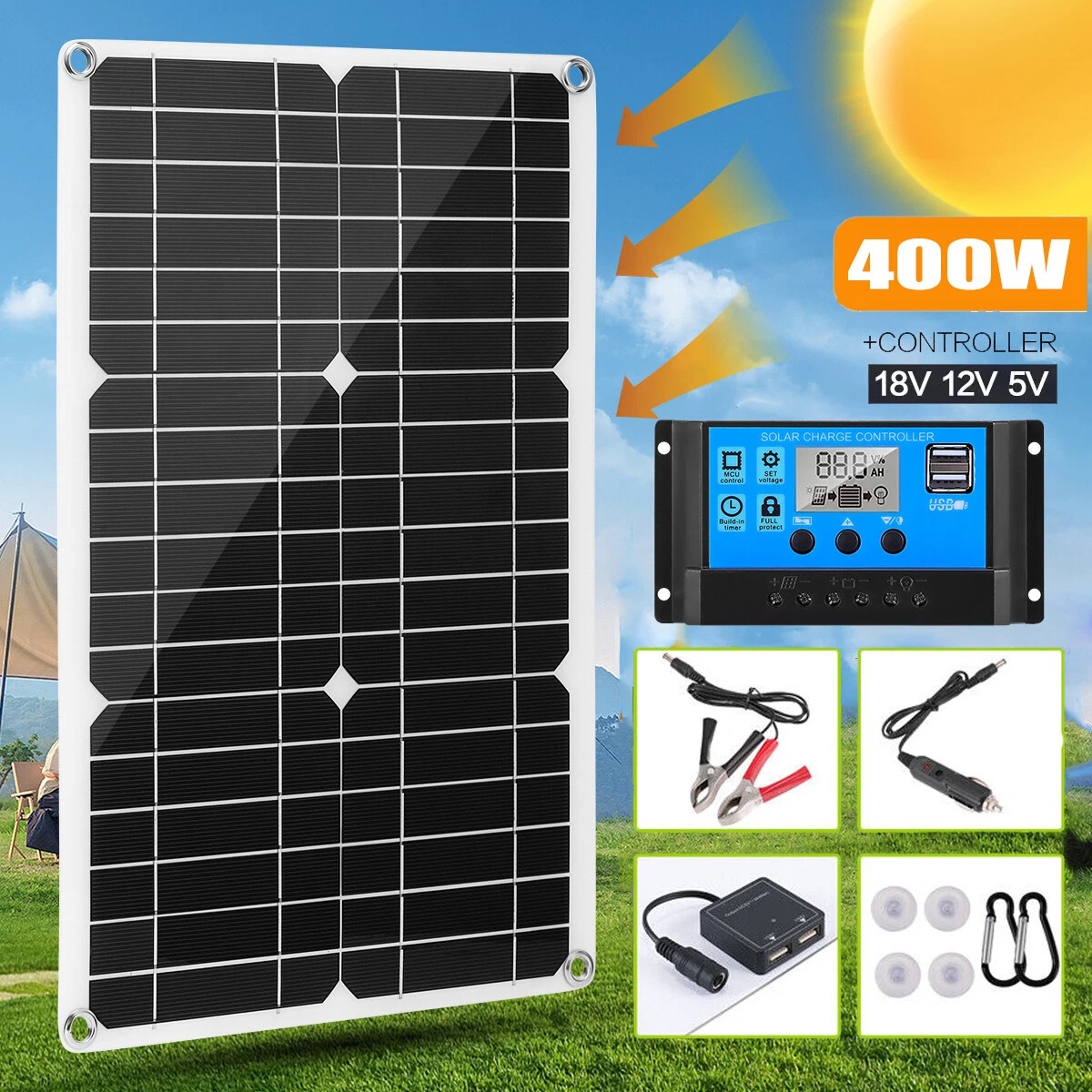 Rv Solar Kit 400W - Kit de panneaux solaires semi-flexibles 400W